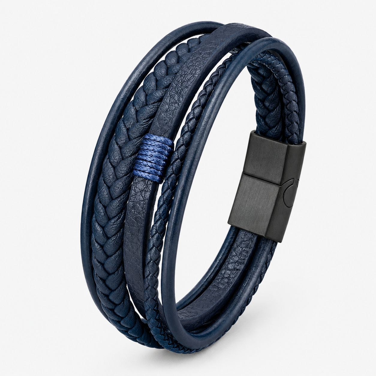 Norven Leather & Stainless Steel Bracelet