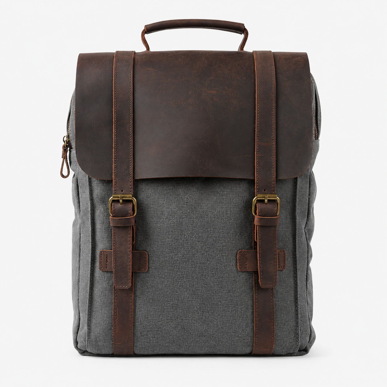 Norven Vintage Canvas & Leather Backpack