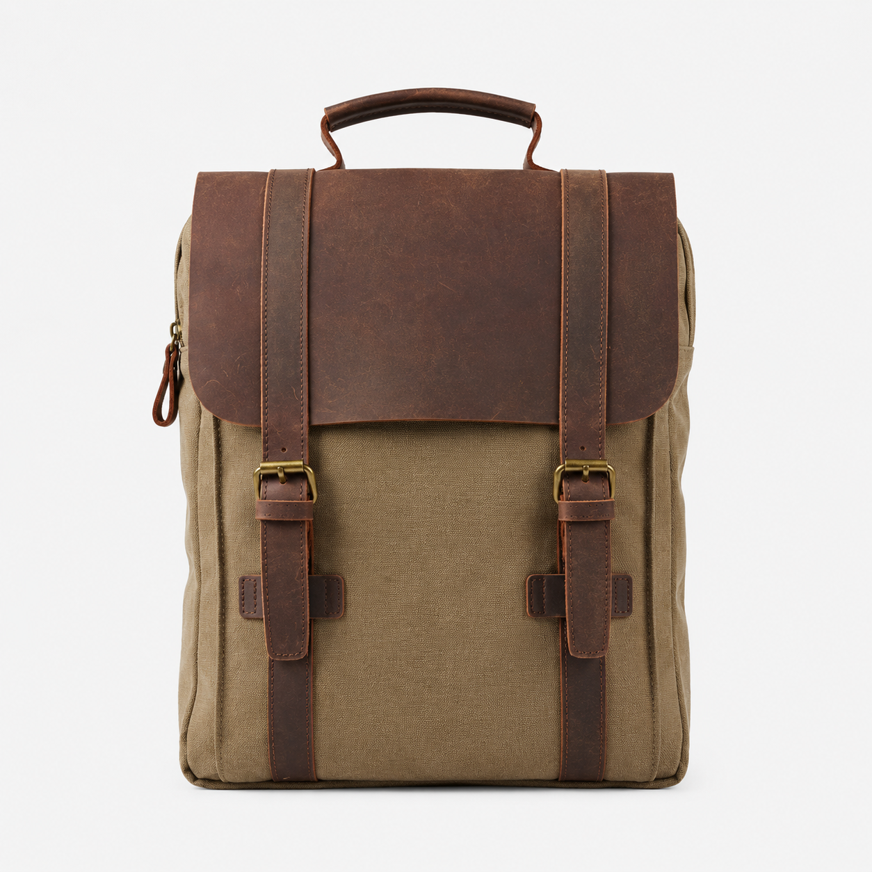 Norven Vintage Canvas & Leather Backpack